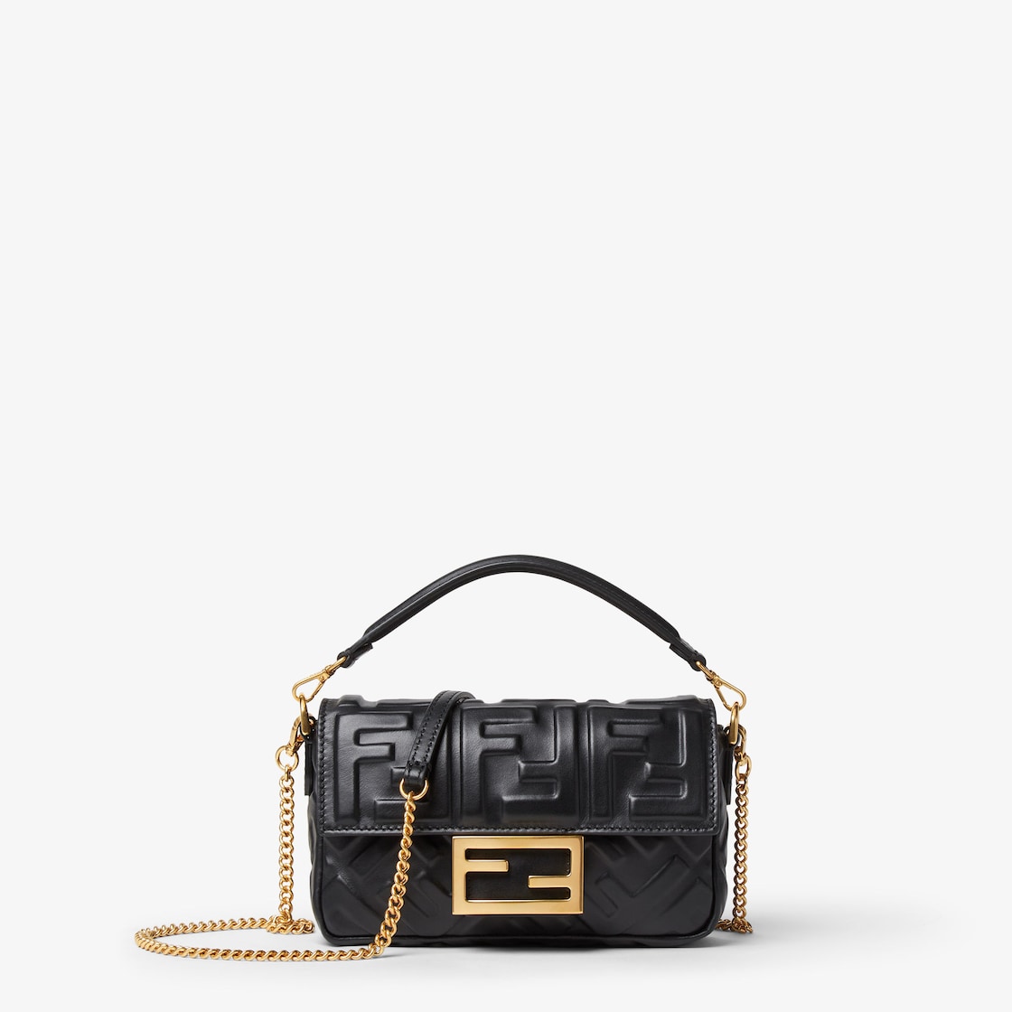 FENDI Baguette® Mini Black leather bag - Image 1